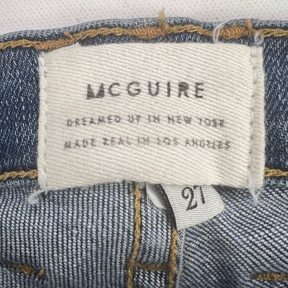 McGuire Ambrosio Embroidered Boho Mid-Rise Cropped Bootcut Raw Hem Jeans Size 27 - Picture 3 of 11